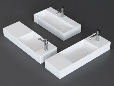 Alice Ceramica Spy Washbasin Set 2 Low-poly 3D model