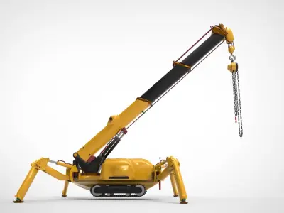 Mini crane Low-poly 3D model