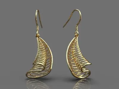 Stylized set gold ring 3D print model