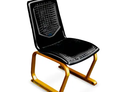 Modern Black and Gold Designer Chair Low-poly 3D model