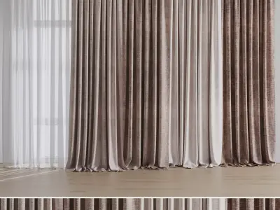 Curtian 02 Low-poly 3D model