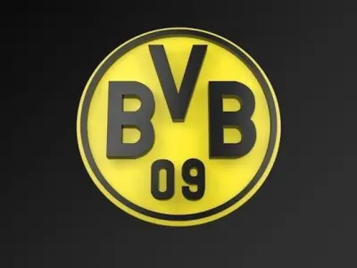Borussia Dortmund FC Football Club 3D Logo Low-poly 3D model