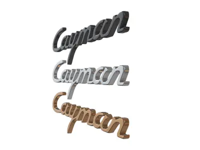 cayman Porsche emblem nameplate 3D print model