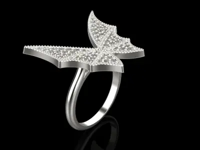 Butterfly ring model 515 3D print model