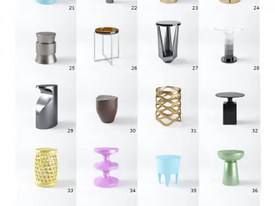 Side Tables Pack - 100 Models Low-poly 3D model