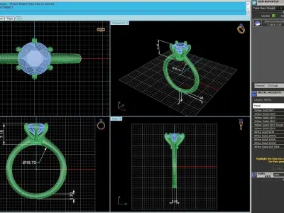 Solitaire Diamond Engagement Ring R1 3D print model