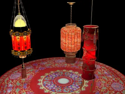 Chinese red  Lantern   3D model