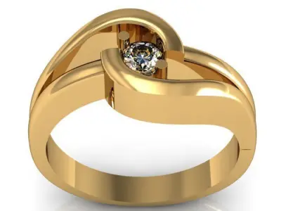 solitair ring 3D print model