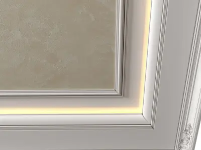 Coffered ceiling decorative painting in Art Deco style 3D model