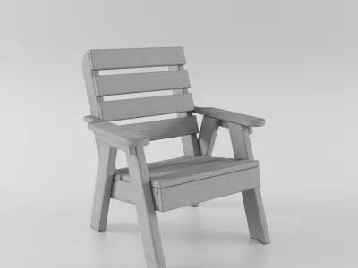 Lawn chair and table 3D model
