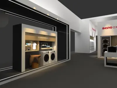 huierpu whirlpool exhibition booth 3D model