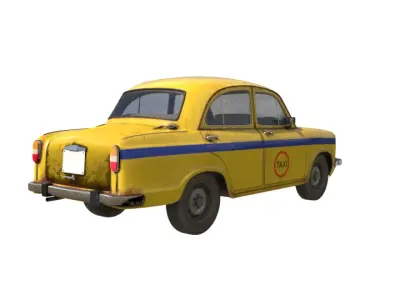 Hindustan Motors Ambasador Taxi Low-poly 3D model