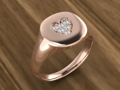 Diamond Jewelry Ring 3D print model 13