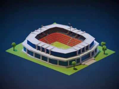 Football Stadium Low-poly 3D model