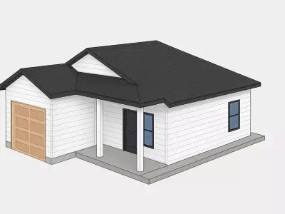 3D Modern House Plan Single Floor Home Design AutoCAD  3D model
