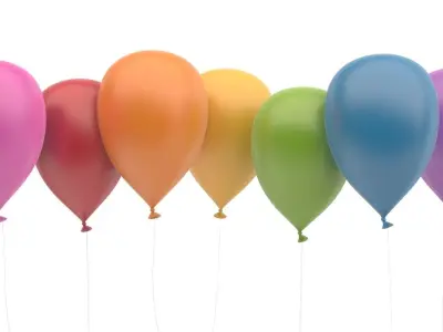 Ballons colorful balloons Low-poly 3D model