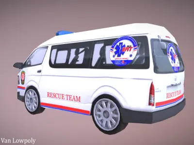 Rescue Van Rescue Van Lowpoly Low-poly 3D model