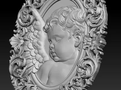 Cameo vintage angel 3D print model