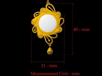 Flower Pendant - 0081  3D print model