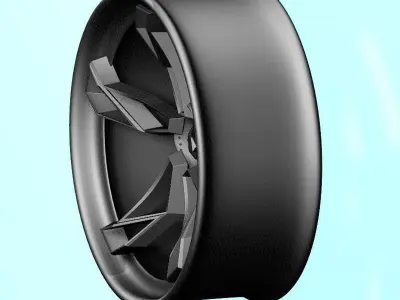Exclusive sports car wheel Low-poly 3D model