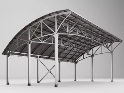 Metall carport 1 3D model