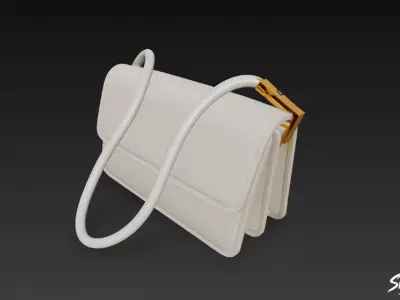 Cream Crossbody Bag Low-poly 3D model