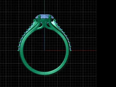 STL 3DM Print Ready Women Diamond Ring Lightweight Printable  3D print model 22