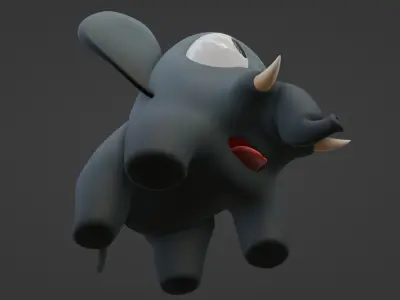 Cartoon Elephant Not Rigged 3D model