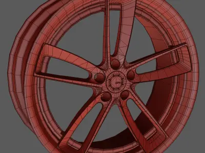 Advrsq2 silver wheel Low-poly 3D model