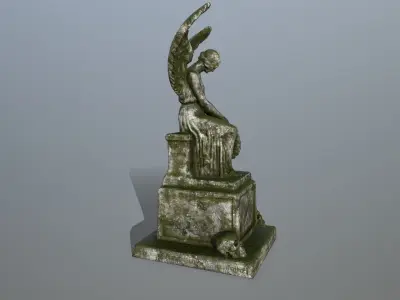 statue 3 angel Low-poly 3D model