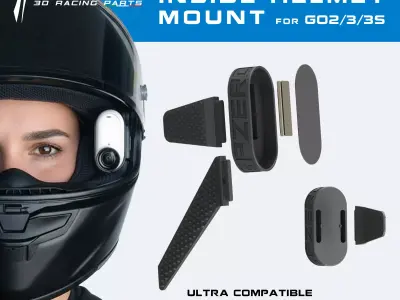 GPZERO MAGNETIC GO3 INSIDE HELMET POV MOUNT  3D print model