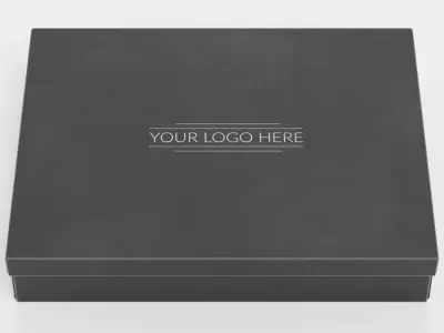 Chocolate Box Plain V1 - Black with Brand-Ready Lid 3D model