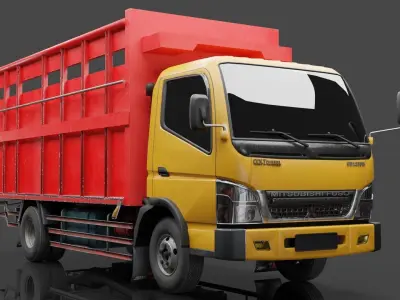 Truck Mitsubishi fuso Canter Low-poly 3D model