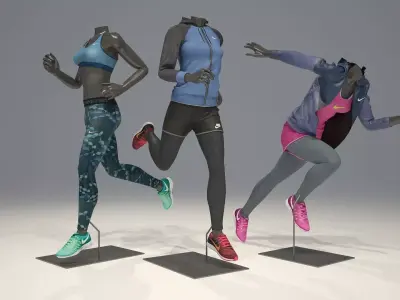 Woman mannequin Nike pack 4 3D model