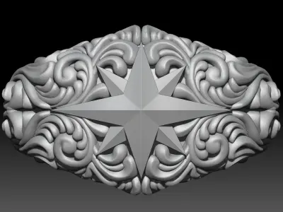 star ring Man Ring Sculpture jewelry gold 3D print model