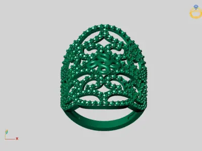 Vintage Womens Diamond Ring Women Rings 3dmodels 3D print model 3D print model 17