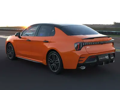 2023 Lynkco03 with interior Low-poly 3D model