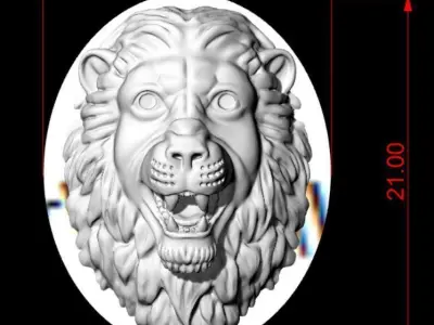 Pendant Lion 3D print model 3D print model