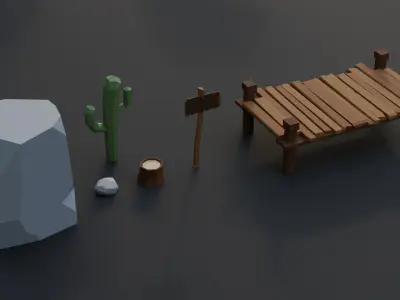 LOW POLY NATURE PACK - FREE DEMO PACK Free low-poly 3D model