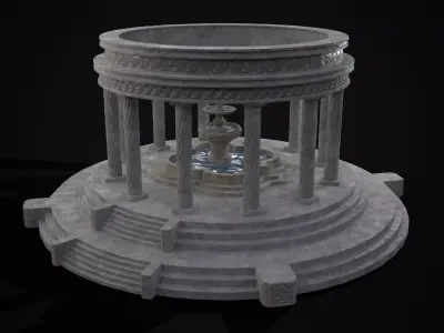 Fountain and Pergola 3D Model Collection