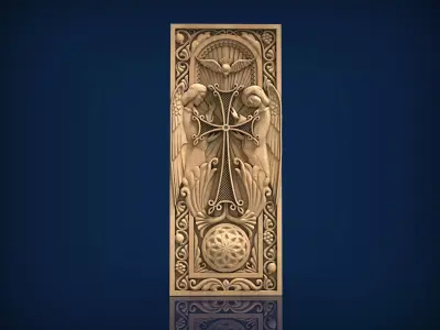 Carved panel painting STL 3D model 27