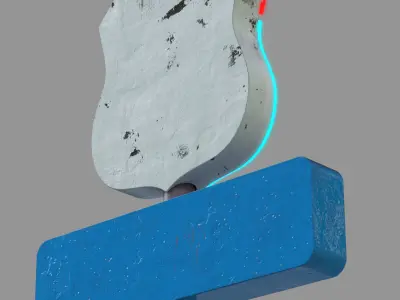 Street Sign Route 66 Low-poly 3D model