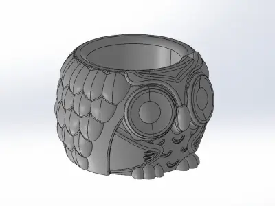 owl pattern vase 3D print model