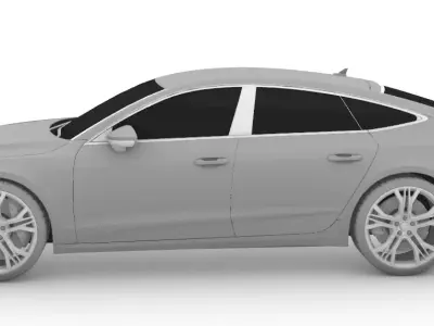 New Car Model Audi A7 Sportback  Low-poly 3D model