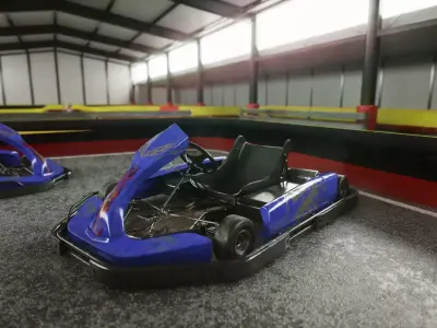 Gokart Track with Car Low-poly 3D model