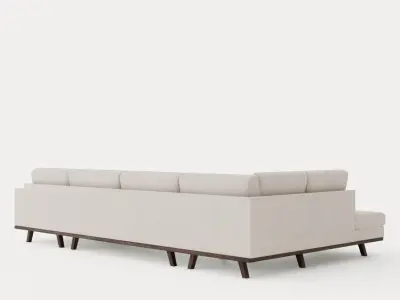 Copenhagen U Sofa Left Linen beige Low-poly 3D model