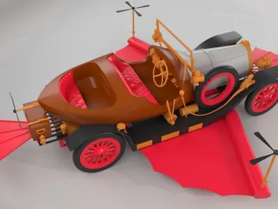 Chitty Chitty Bang Bang car PRINTABLE HIGH POLY 3D 3D print model