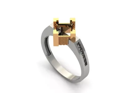 Solitaire Engagement Ring Diamond Women Ring Stone 3D print STL 3D print model