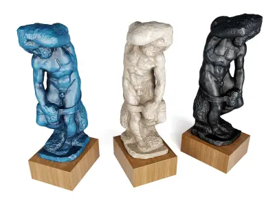 Roman slave sculpture Low-poly 3D model