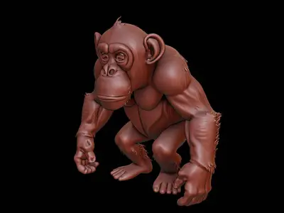 Chimpanzee Animal Sculpture 3D print model purchase